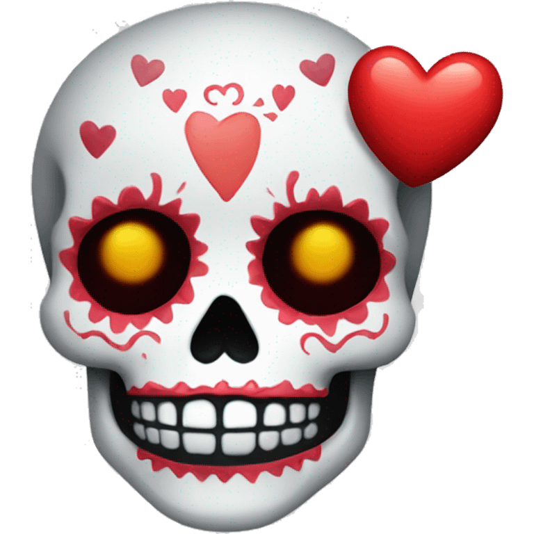 Calavera con corazón  emoji