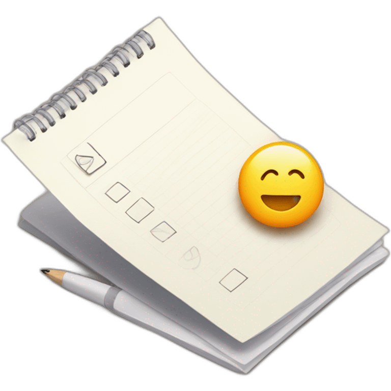 Design a bright, glowing check mark with a 3D effect, set against a backdrop of a completed to-do list." emoji