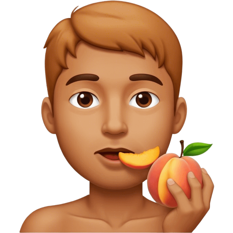 Guy eating peach emoji