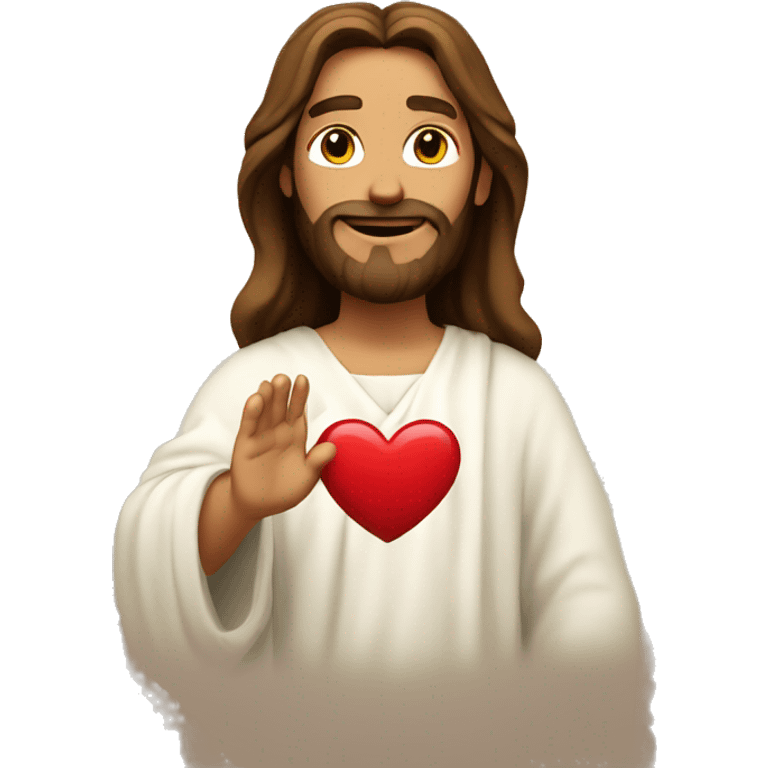 Jesus making a heart emoji