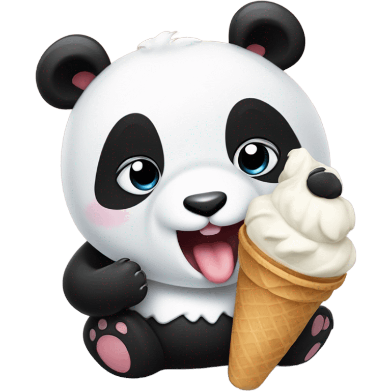 Panda eating ice cream emoji