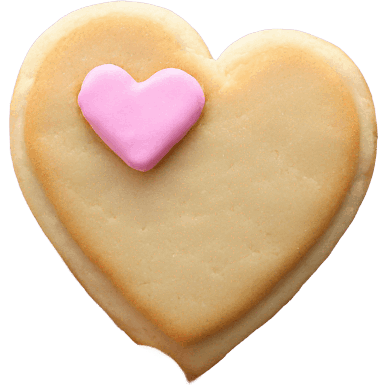 Heart shaped Sugar Cookie with pink frosting  emoji