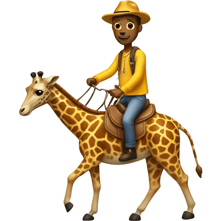 Dog riding a giraffe emoji