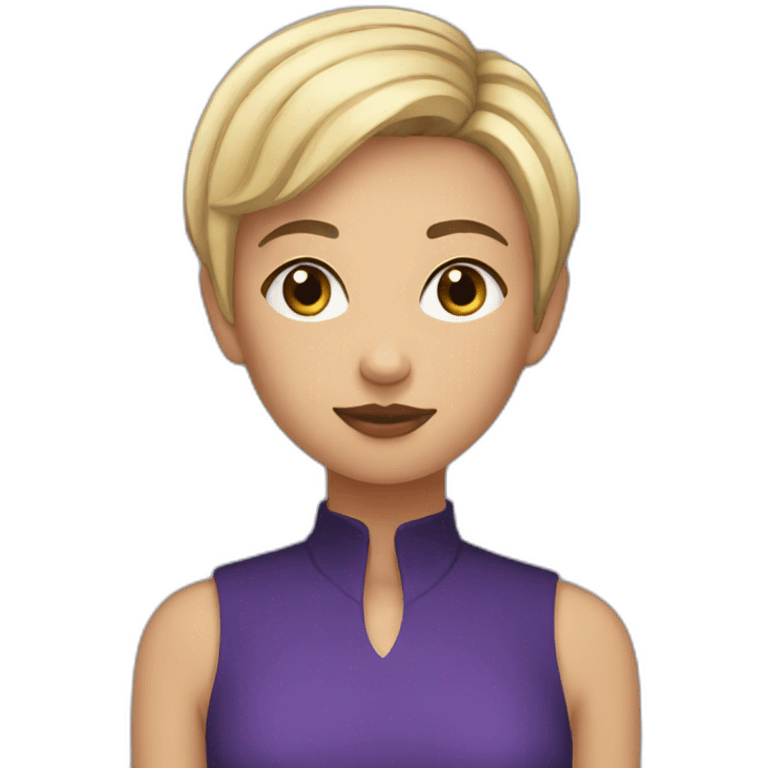 girl with a short blonde haircut and a raven on her shoulder emoji