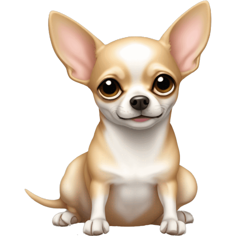 chihuahua curled up sleesping light colors emoji