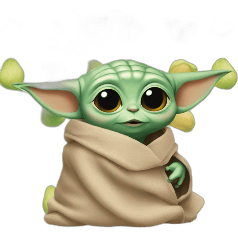 BABY YODA WITH FOOD LABELS emoji