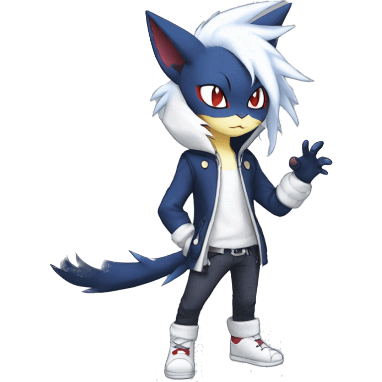 Edgy Cool Chibi Sneasel-Nargacuga-Absol-Pokémon-Fakémon-fusion-cat Full Body emoji