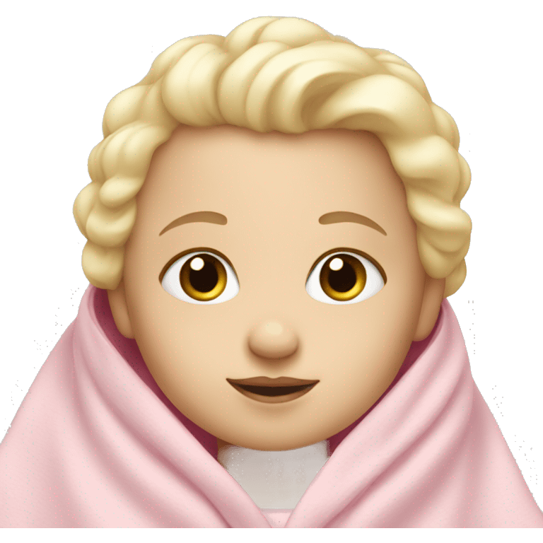 White blonde baby with pink blanket emoji