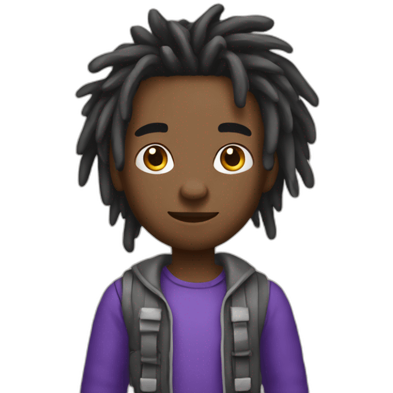 Young trapper guy with purple cut dreadlocks emoji