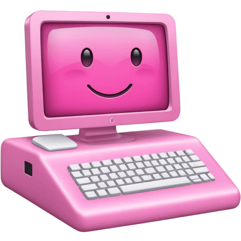 Pink computer emoji