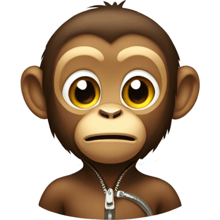 A monkey with a zipper emoji