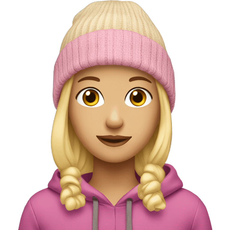 Blonde girl in beanie hat emoji