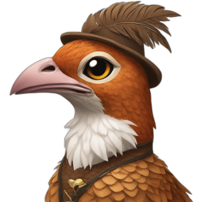 pheasant wearing cat costume emoji