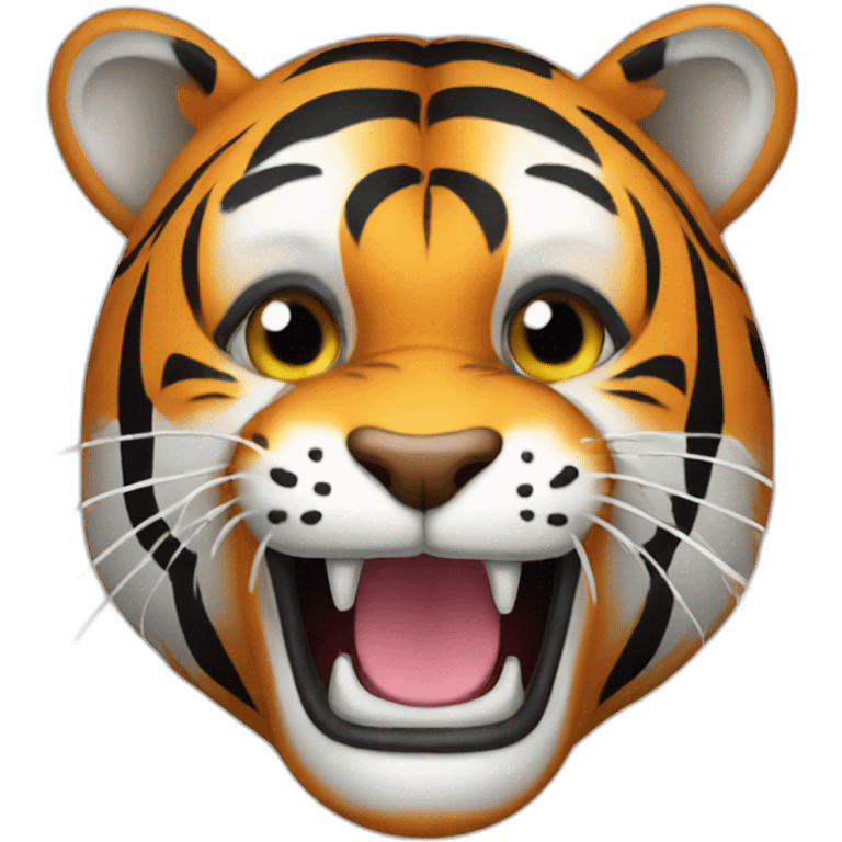 tiger with football emoji