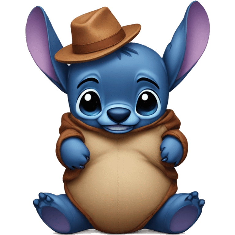 Cute stitch with teddy bear emoji