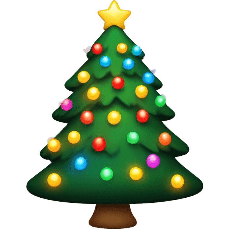 cute christmas tree with colorful lights emoji