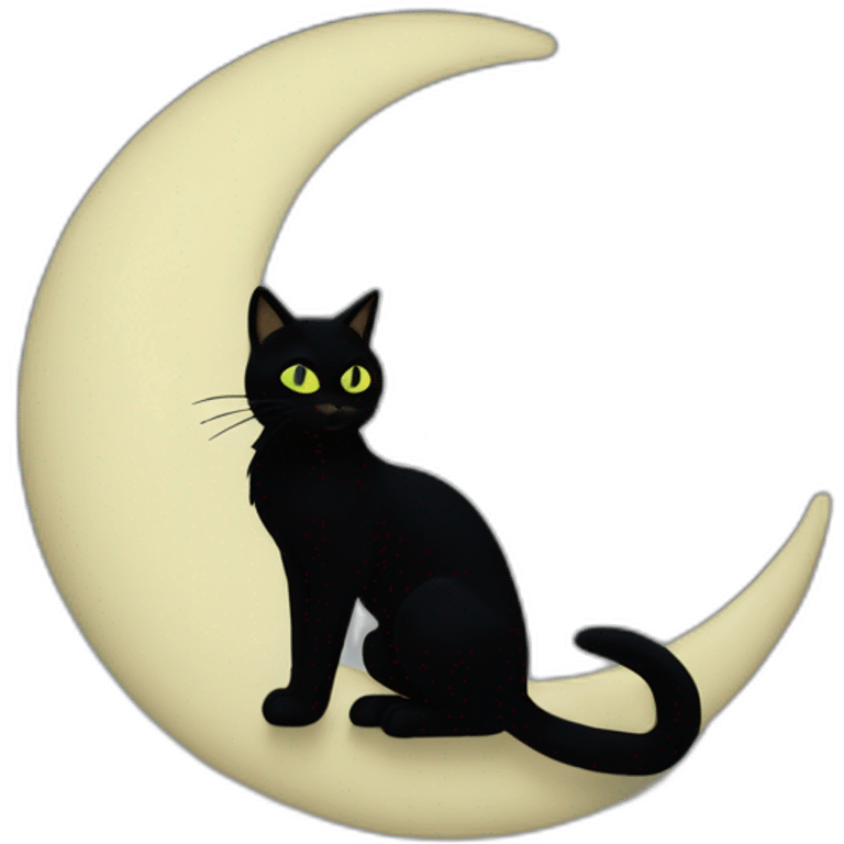 Chat noir sur la lune emoji