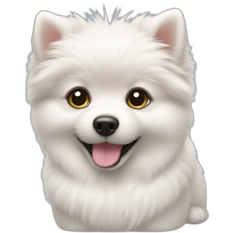 white Pomeranian puppy emoji