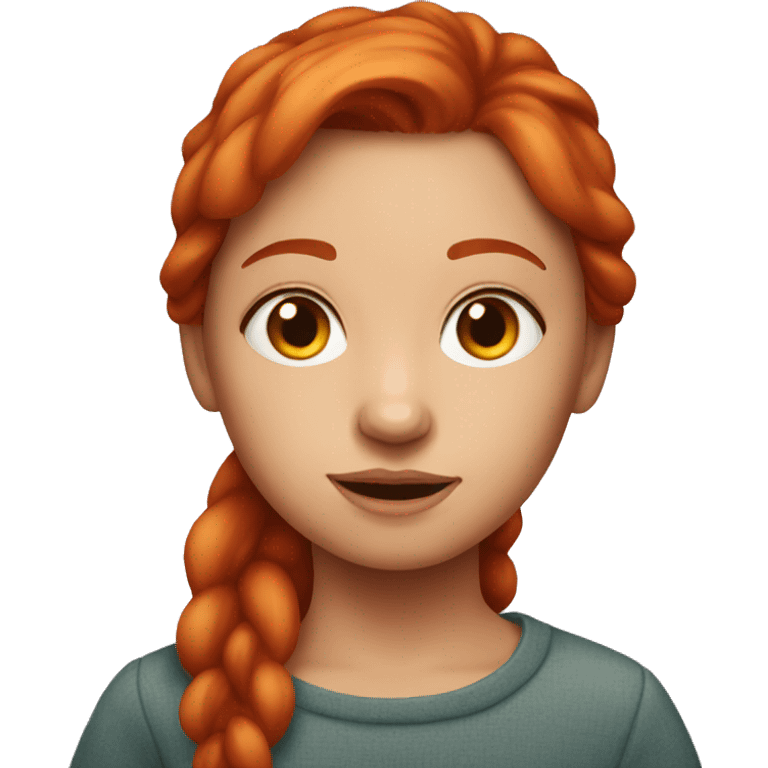 Red-haired girl indoors portrait emoji