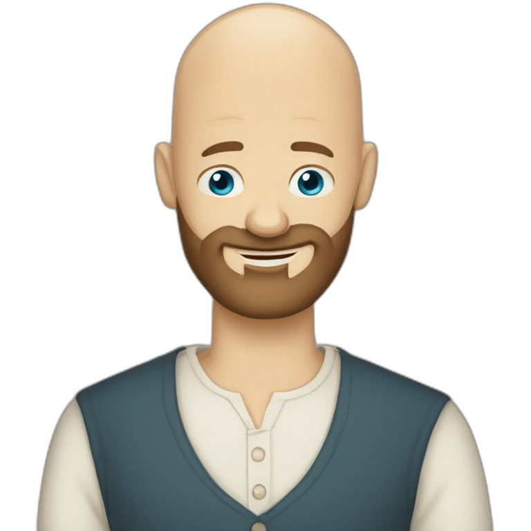 Tall Hungarian blond blue eyes bald bearded man hugs African bald  bearded 50s man emoji