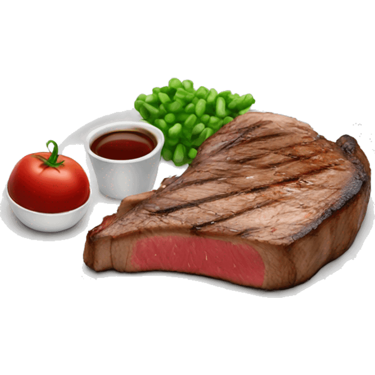 A steak and a cola in plate  emoji