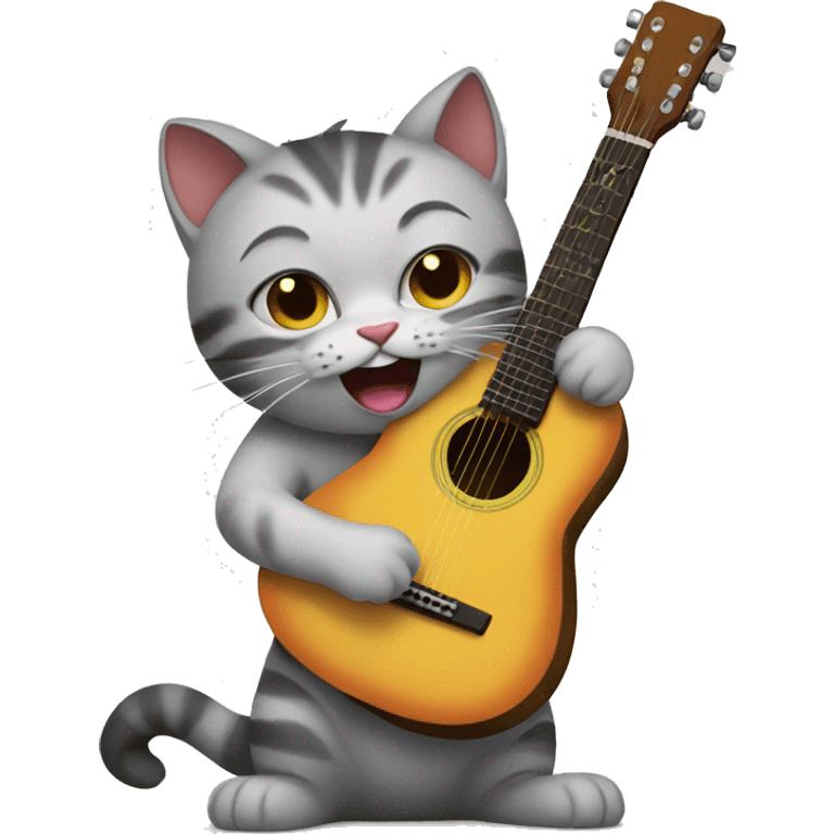 cat playing guitar emoji