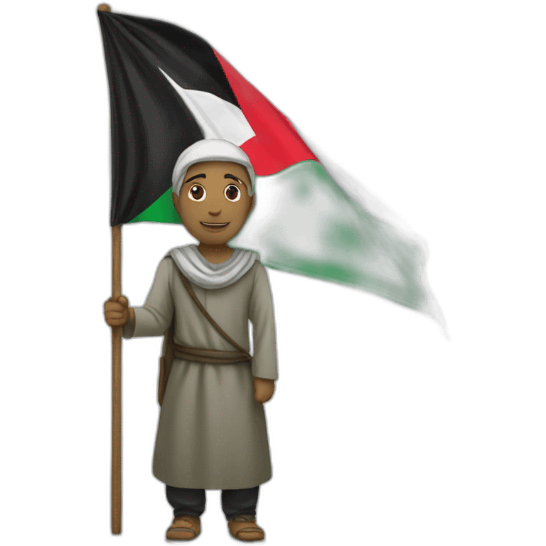 Muslim holding Palestine flag emoji