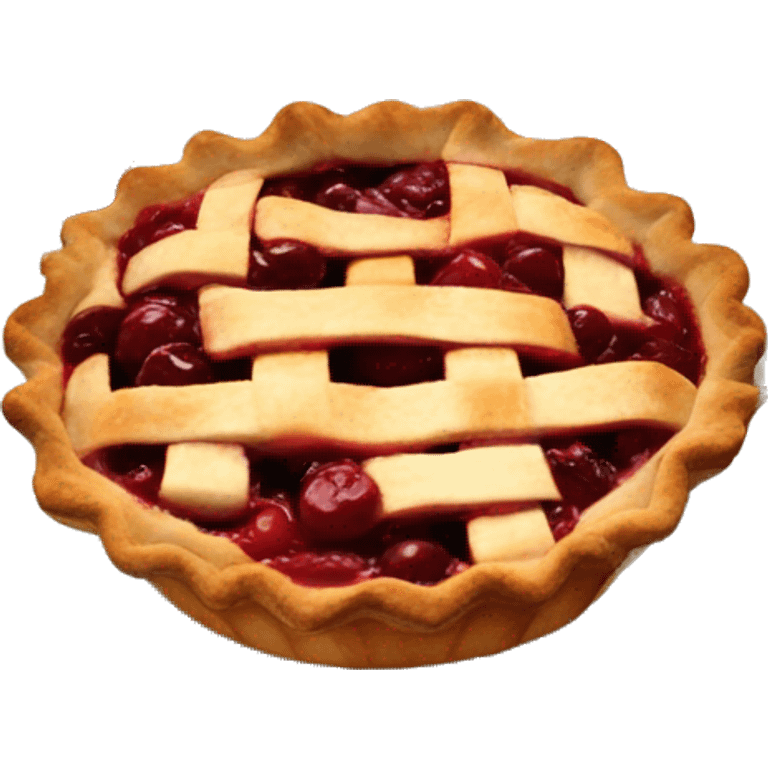 cherry pie with "thank you" text on top emoji