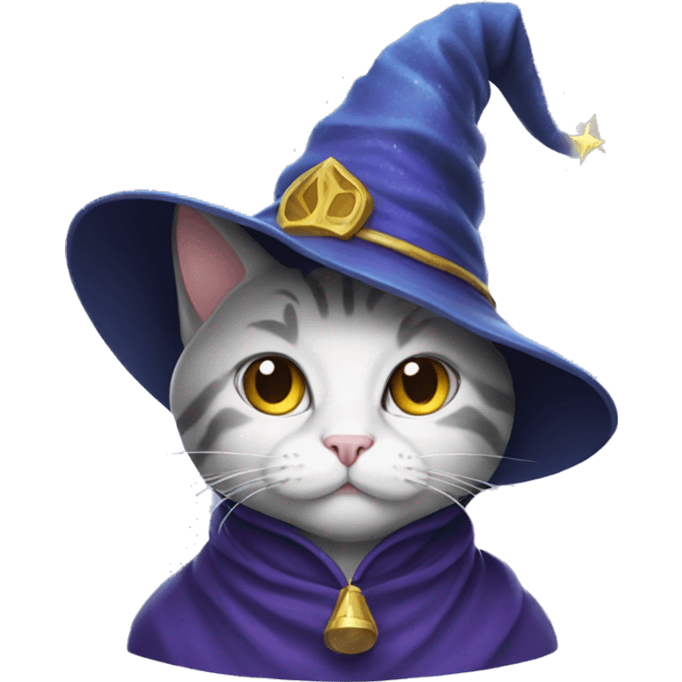 Cat with a wizard hat emoji