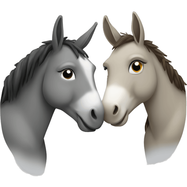 Create a donkey and horse hugging emoji