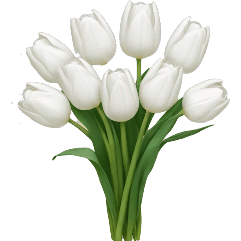 white tulip bouquet  emoji