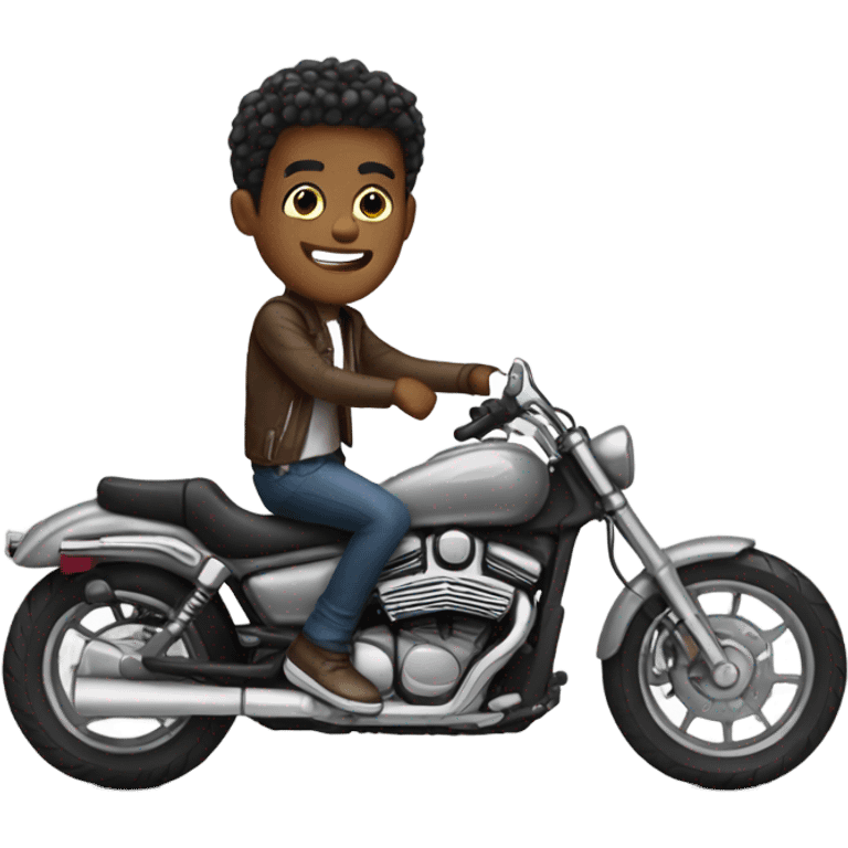 Cool guy on motorcycle  emoji