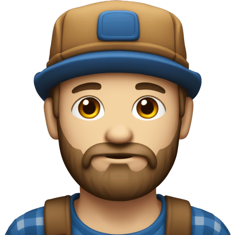 lumberjack with blue woolen hat, short dark beard. Light skin. emoji