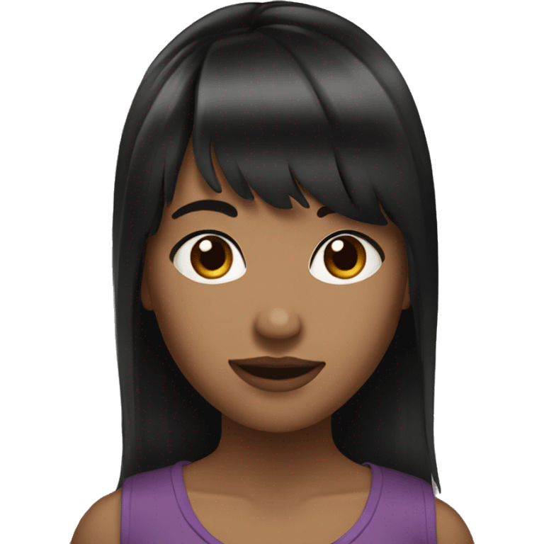 canada-girl-black-bangs black long hair emoji