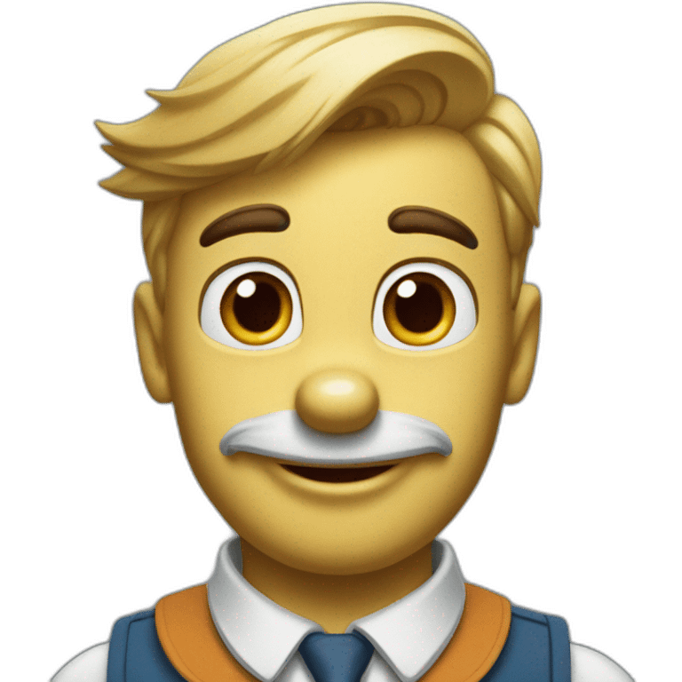 Donald Duck looks polite and professional emoji