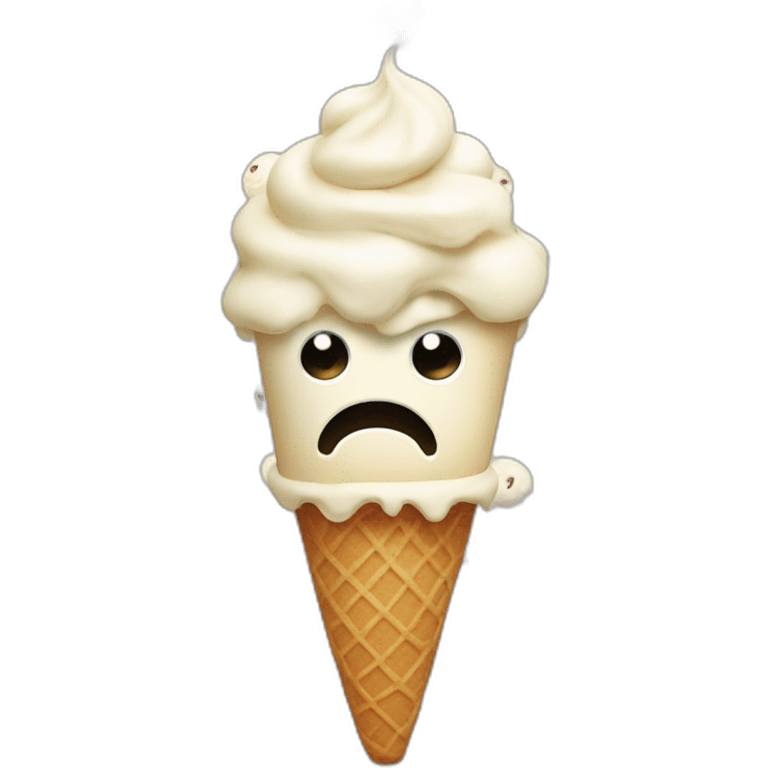 angry ice cream with eyes emoji