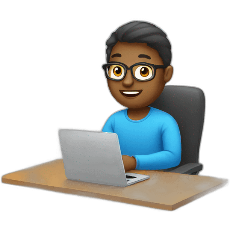 digital marketer at computer without glasses emoji