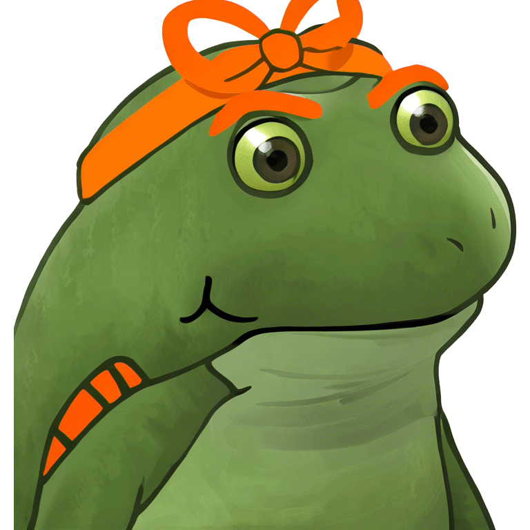 bufo with a turtle shell and an orange headband emoji