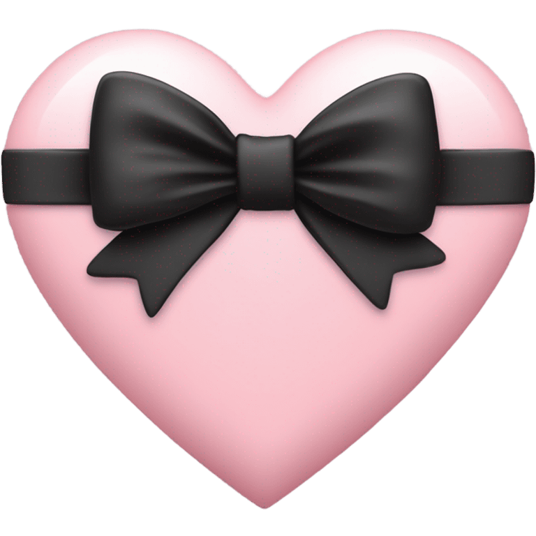 pastel pink heart with black bow emoji