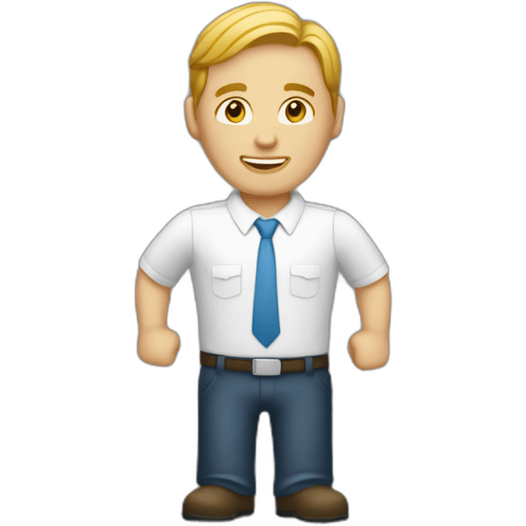 White men working in sales with pc emoji