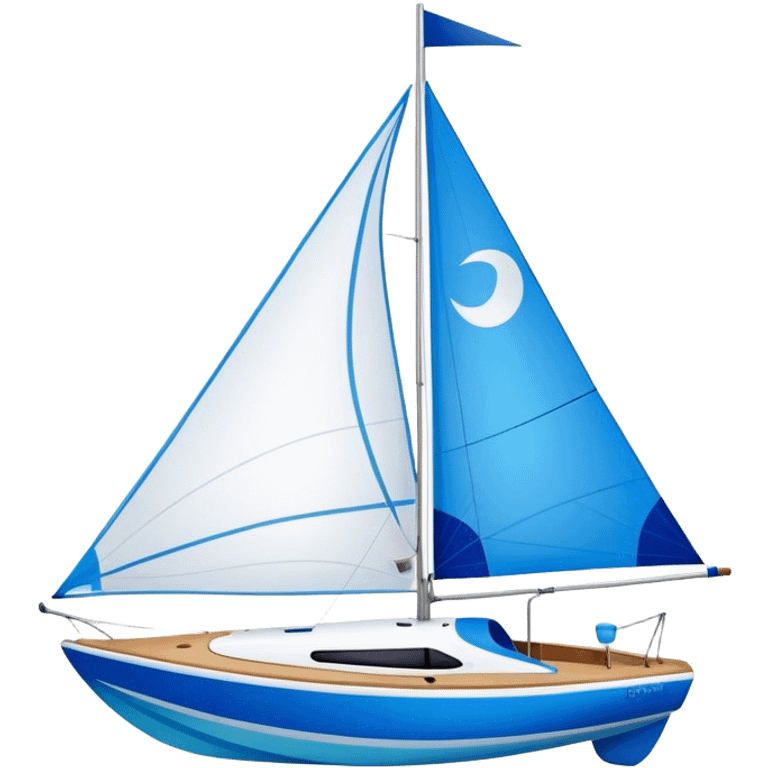 Sailboat - Sunfish (Model Year: 2021) (Iconic colour: Bright sail with blue and white) emoji