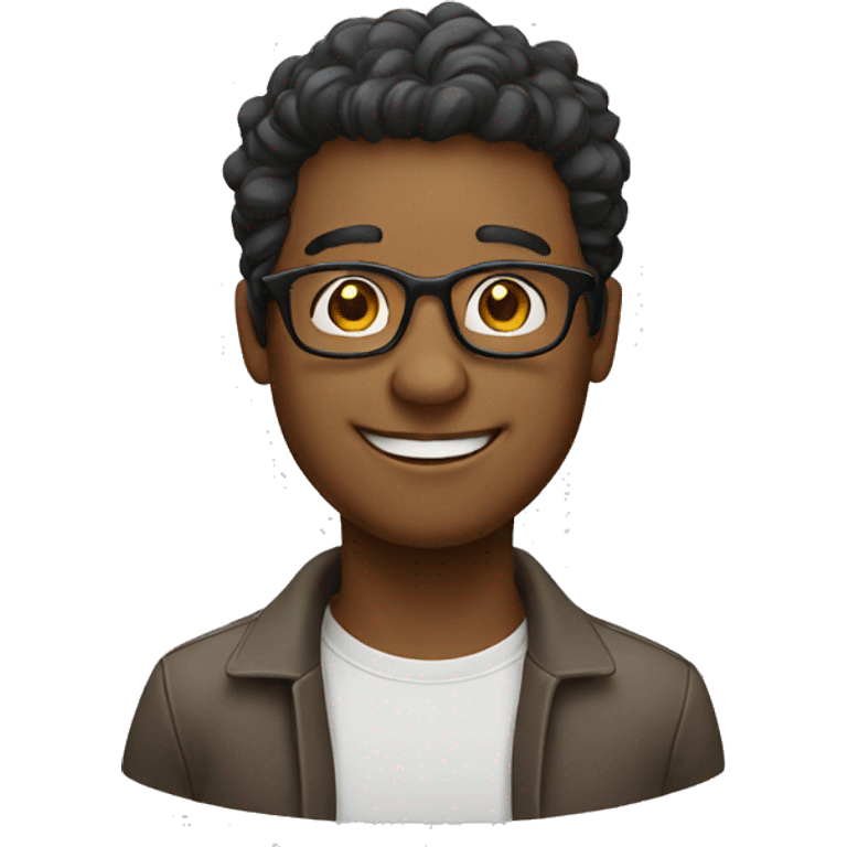 happy guy wearing glasses emoji