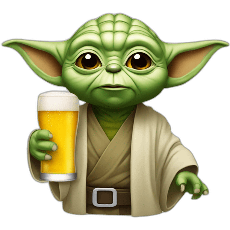 Yoda qui boie un bier emoji