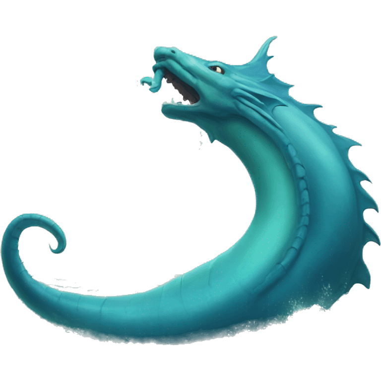 Christian Mythical leviathan in sea with blue horns emoji