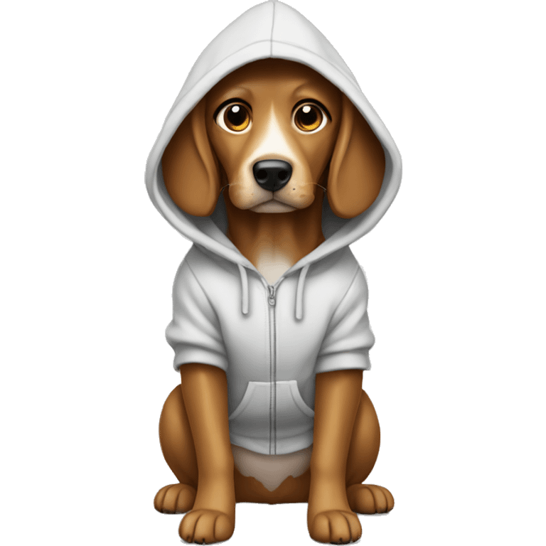 Dog wearing a hoodie emoji