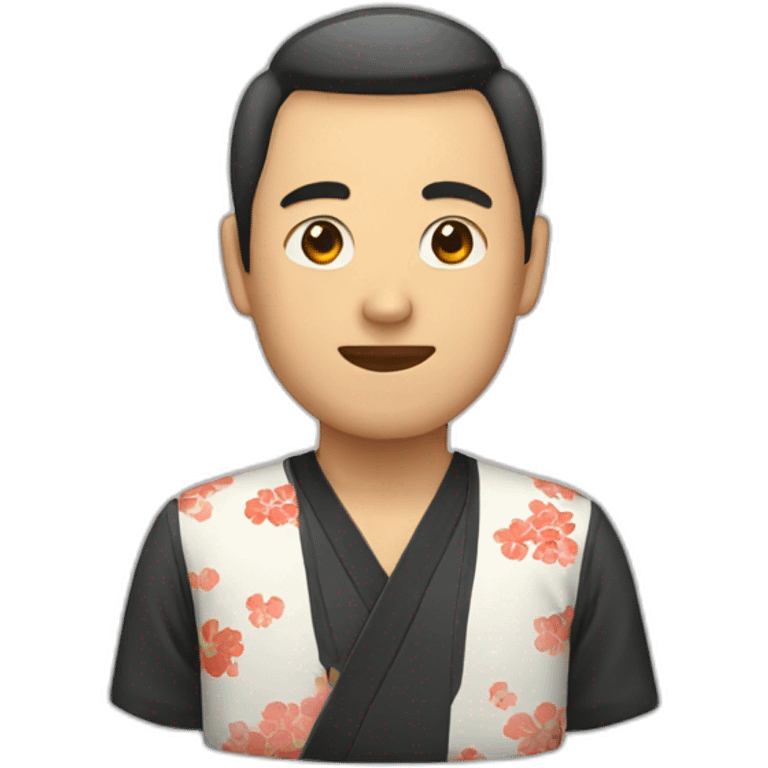 Man wearing a Japanese shirt emoji