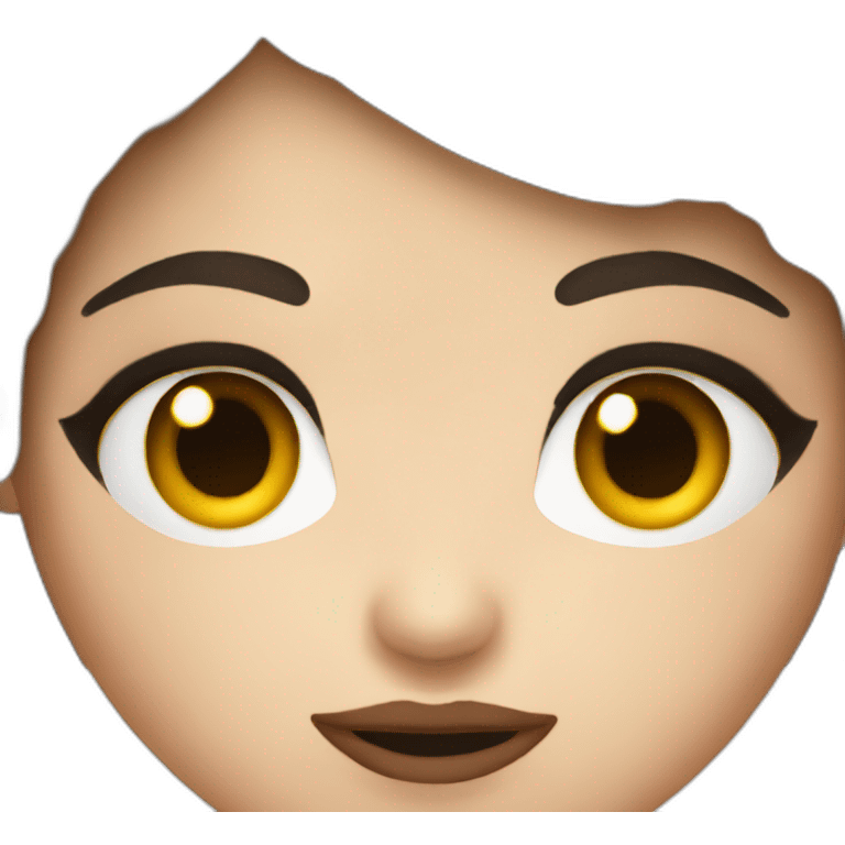 vamp girl with short brown hair, sparkling eyes emoji