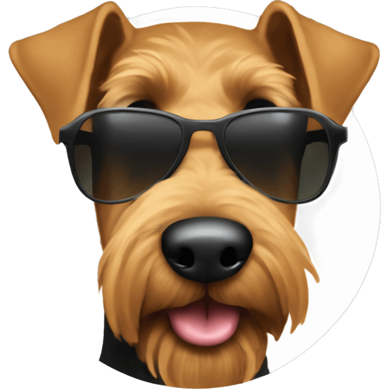 Airedale Terrier with sunglasses emoji