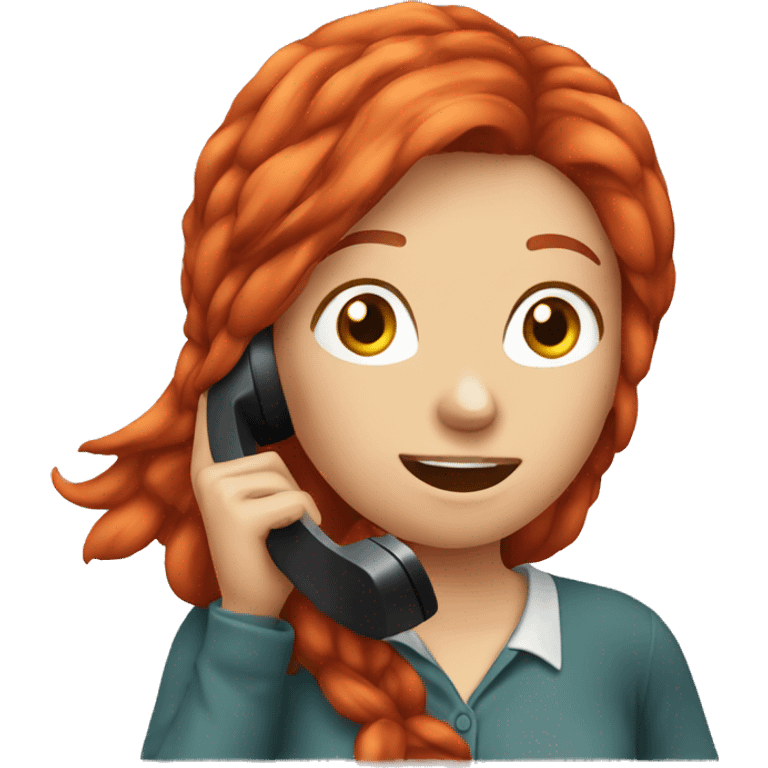 Red hair girl talking on the phone  emoji