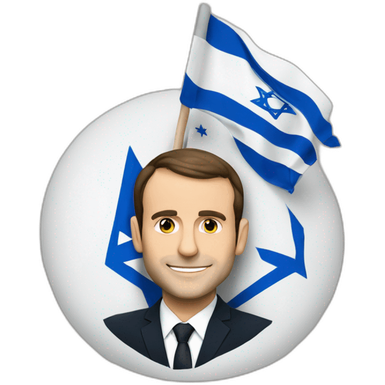 Macron with israel flag emoji